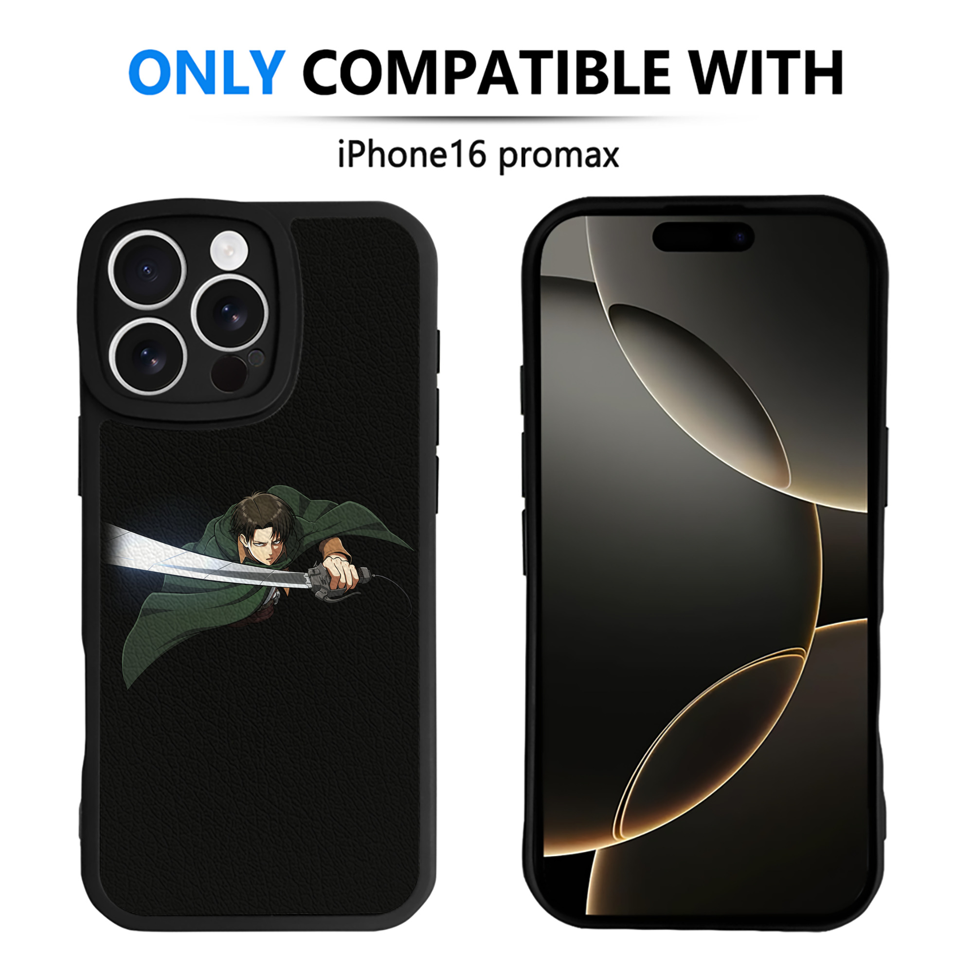 （画像用） 進撃の巨人 リヴァイ·アッカーマン Attack on Titan Levi Ackerman 【iPhone 16シリーズ対応】シリコンスマホケース（レザー調） 材質：シリコン